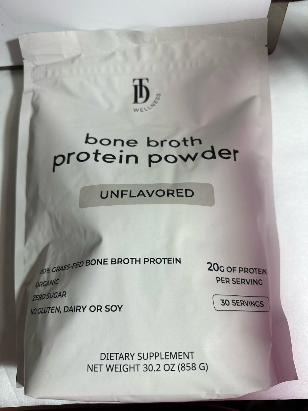 TD Wellness Bone Broth Protein Powder - Unflavored 2/2/27 30.2 OZ